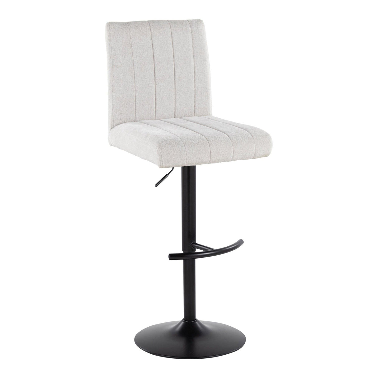 Hannah - Adjustable Barstool With Rounded T Footrest (Set of 2) - Black Metal