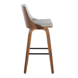 Gianna - 30" Fixed-Height Barstool (Set of 2) - Walnat And Pearl Silver
