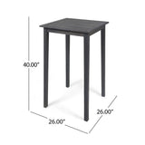 Outdoor Minimalist Acacia Wood Square Bar Table