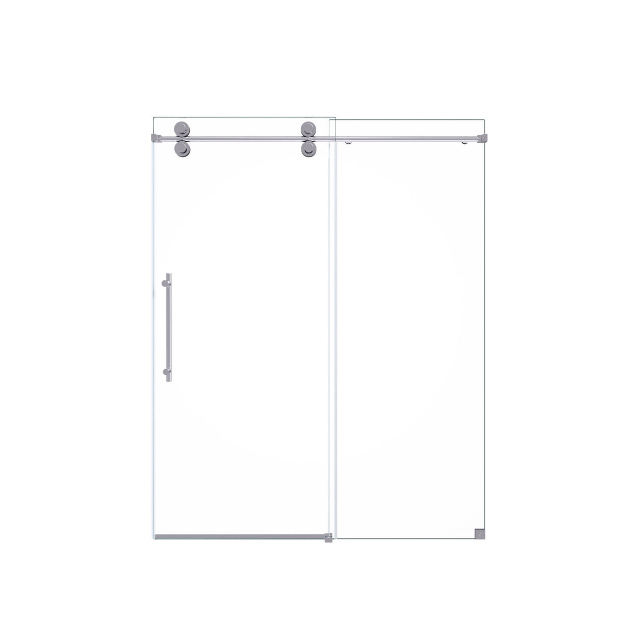 Frameless Single Sliding Shower Door With Clear Tempered Glass