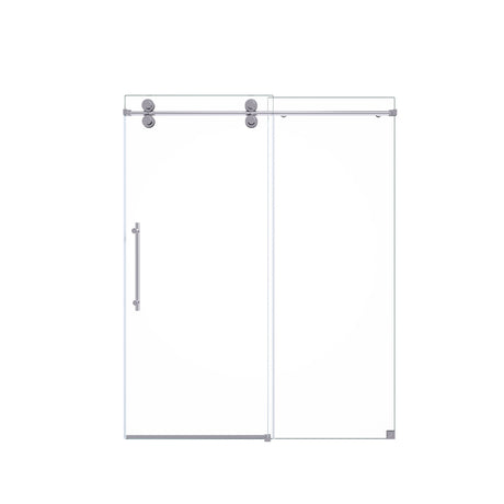 Frameless Single Sliding Shower Door With Clear Tempered Glass