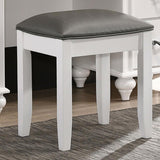 Vanity Stool With Padded Seat - Gray