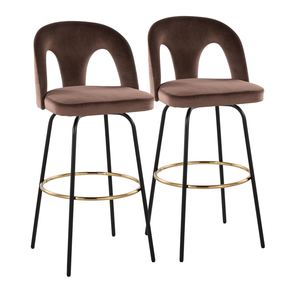 Ava - Upholstered Fixed-Height Barstool (Set of 2) - Black Base