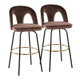 Ava - Upholstered Fixed-Height Barstool (Set of 2) - Black Base