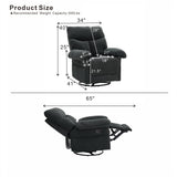 Swivel Rocker Recliner Chair With Manual Recline For Living Room