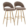 Renee - Upholstered Fixed-Height Barstool (Set of 2) - Gold Base