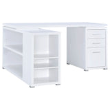 Tona - L-Shape Computer Desk With 3 Drawers And 5 Shelves