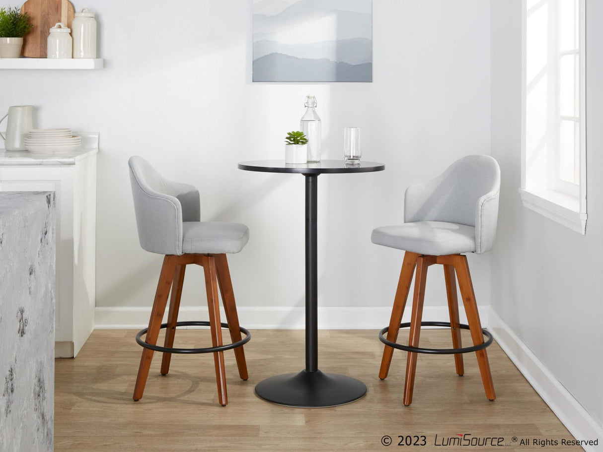 Ahoy - Contemporary Fixed-Height Counter Stool With Walnut Bamboo Frame (Set of 2)