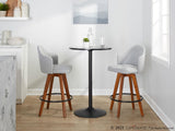 Ahoy - Contemporary Fixed-Height Counter Stool With Walnut Bamboo Frame (Set of 2)