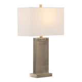 Royce - 26" Metal Table Lamp (Set of 2) - Antique Brass And White Linen