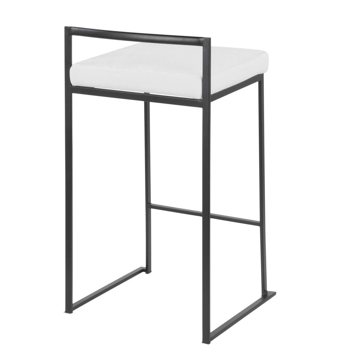 Fuji - Stackable Counter Stool With Cushion - Black Metal