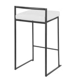 Fuji - Stackable Counter Stool With Cushion - Black Metal