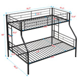 Twin Over Full Bunk Bed With Large Under-Bed Storage - Black