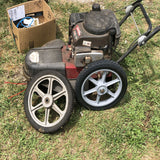 Universal 12" Spoked Plastic Wheel And Tire For Lawn Mowers & Trolley Carts, 10 Pack - Black