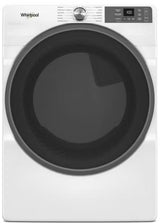 Whirlpool WGD5720RW 27 inch 7.4 cu. ft. smart gas dryer in white - front view
