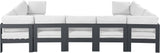 Nizuc - Outdoor Patio 9 Piece Modular Sectional With Gray Frame
