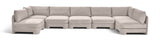 Hammond - Velvet Performance Fabric Upholstered 7 Piece U-Shaped Armless Sectional