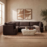 Hammond - Velvet Performance Fabric Upholstered 4 Piece Sectional