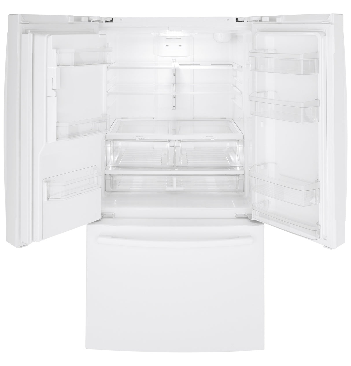 GE GFE26JGMWW - 36 in. 25.6 cu. ft. French Door Refrigerator with Ice & Water Dispenser - White