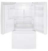 GE GFE26JGMWW - 36 in. 25.6 cu. ft. French Door Refrigerator with Ice & Water Dispenser - White