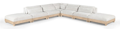 Turin - Chenille Fabric Upholstered Modular Sectional - White