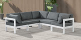 Nizuc - Outdoor Patio 5 Piece Modular Sectional With White Frame