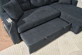 Reversible Sofa Couch Sleeper With Pull Out Bed And USB Port