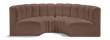 Arc - Faux Leather 4 Piece U-Shaped Modular Sofa