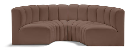 Arc - Faux Leather 4 Piece U-Shaped Modular Sofa