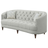 Veronica - Light Sloped Sofa With Tufted Elegant Upholstered Lounge Seating - Light Gray