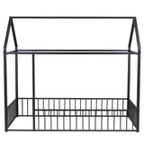 Metal Bed House Bed Frame With Fence