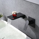 Modern Wall Mount Bathroom Sink Faucet With Waterfall Spout