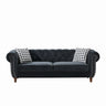 Chesterfield Velvet Upholstery Fabric Sofa With Roll Armrest & Nailhead