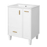 Bathroom Vanity With Sink, Deep Drawer, Door Shelf, 2 Tier Basket