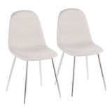 Pebble - Chair - Chrome And Beige Fabric (Set of 2)