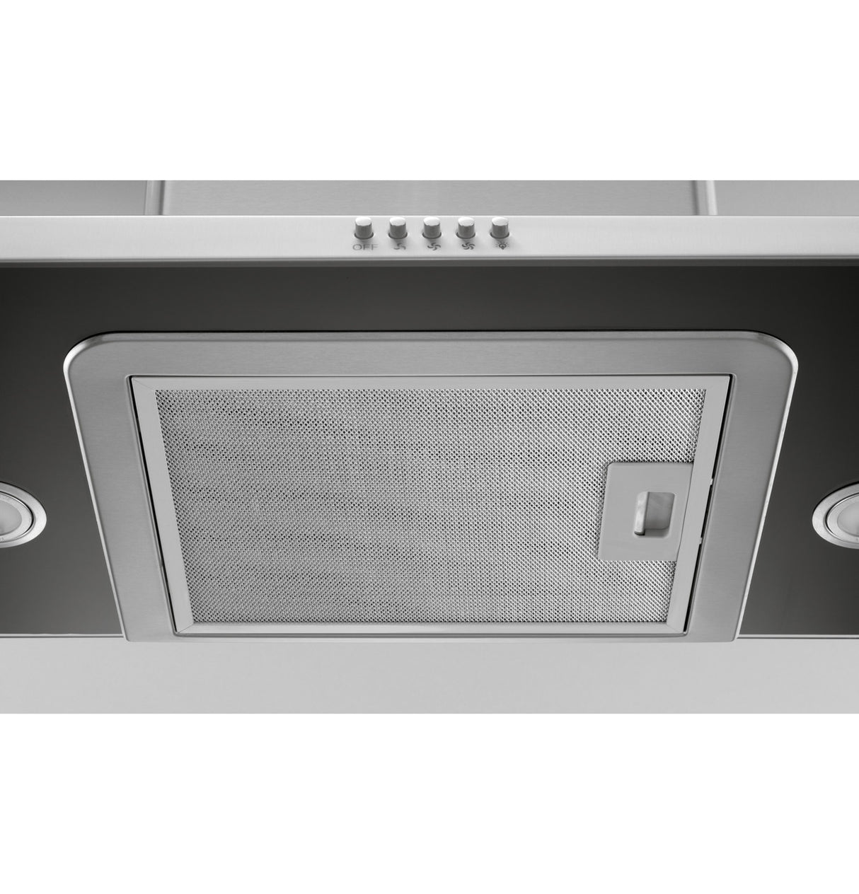 GE UVW7241SNSS tempered glass canopy detail