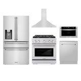 Kitchen Package with Water and Ice Dispenser Refrigerator, 30 in. Gas Range, 30 in. Range Hood, Microwave Drawer, and 24 in. Tall Tub Dishwasher - (5KPRWSGRRH30MWDWV) -