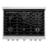 36 in. Kitchen Package with Stainless Steel Gas Range, Range Hood, Microwave Drawer, Tall Tub Dishwasher and Beverage Fridge - (5KPSGRRH36MWDWVRBV) -