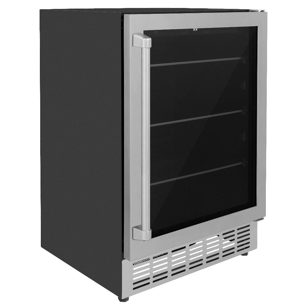 36 in. Kitchen Package with Stainless Steel Gas Range, Range Hood, Microwave Drawer, Tall Tub Dishwasher and Beverage Fridge - (5KPSGRRH36MWDWVRBV) -