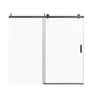 Frameless Single Sliding Soft Close Shower Doors, 3 / 8" Tempered Glass Reversible Installatio