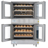 38 in. Full Size Double Commercial Natural Gas Convection Oven 108,000 BTU Total with Stacking Kit (KM-DCCO54-NG)