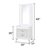 Abigale - Nightstand Top Mirror With LED Lighting (Only Mirror Top) - White
