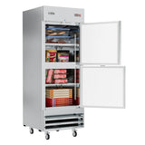 29 in. Commercial Stainless Steel Solid Half Door Reach-In Freezer 23 cu. ft. RIF-1D-SSHD