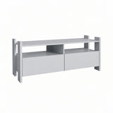 TV Stand For TVs Up To 55" With Open Shelves And 2 Drawers - White