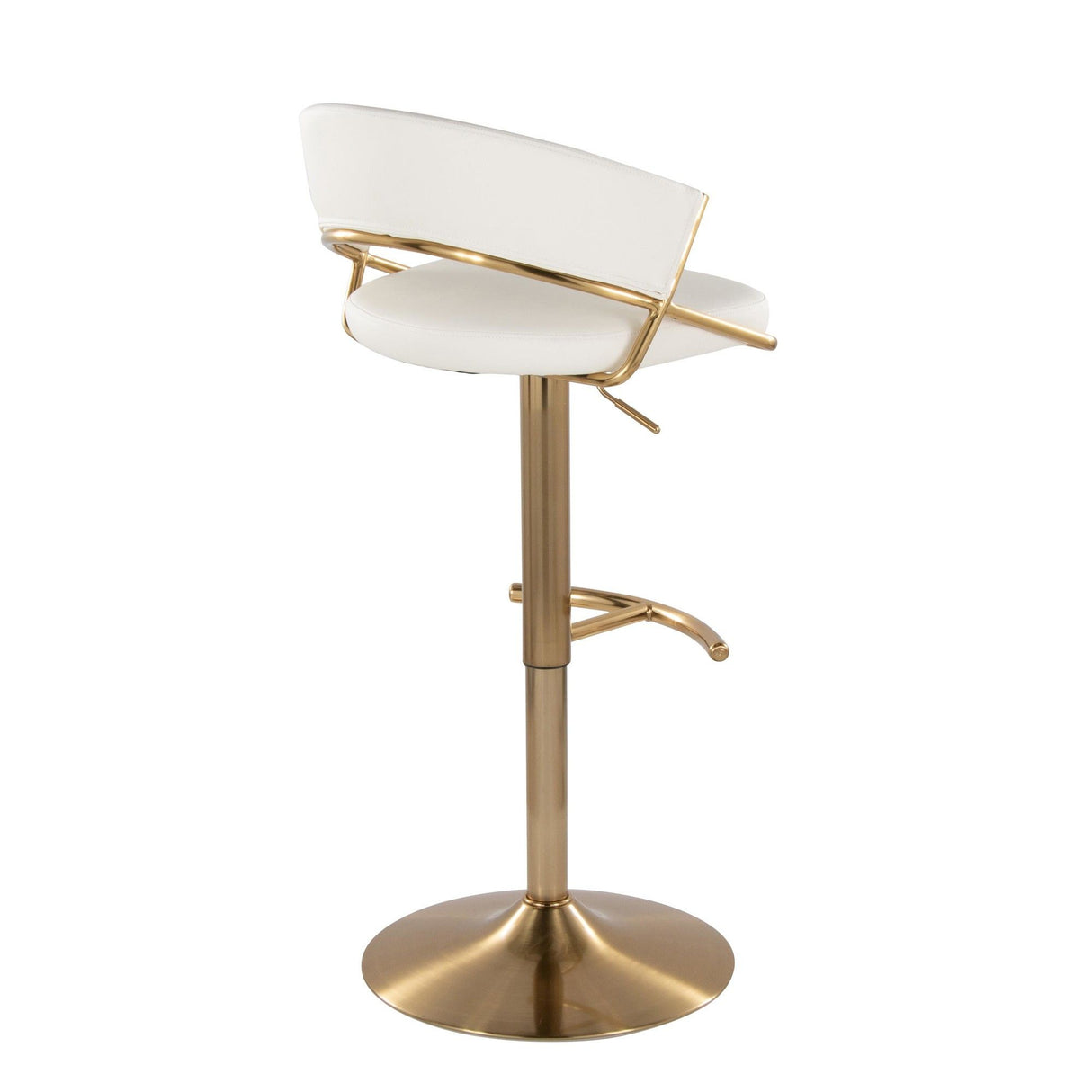 Jie - Adjustable Barstool With Swivel - Gold Metal (Set of 2)