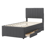 Upholstered Design Platform Bed With Trundle