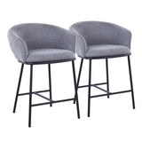 Ashland - Contemporary Counter Stool (Set of 2) - Black Steel Frame