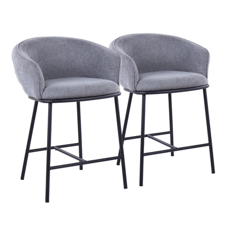 Ashland - Contemporary Counter Stool (Set of 2) - Black Steel Frame