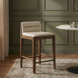 Ellis - Vegan Leather Upholstered Counter Stool (Set of 2) - Brown Base