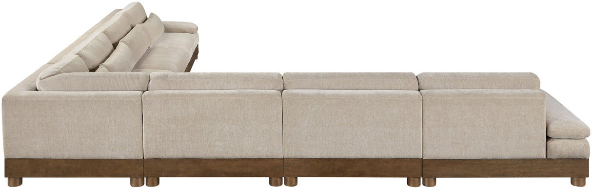 Turin - Chenille Fabric Upholstered Modular Sectional - Taupe